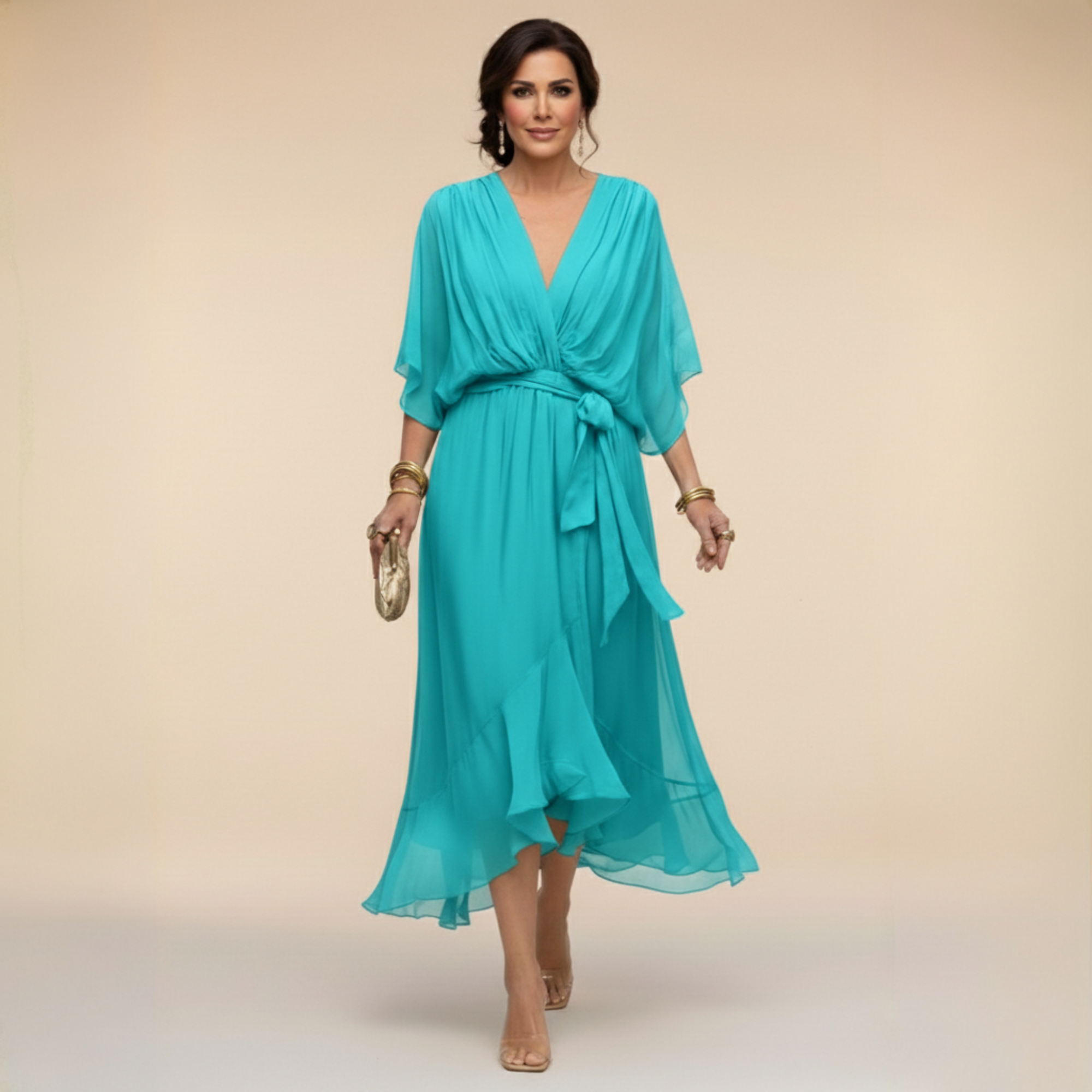 Melinda | Sifon Midiruha V-kivágással