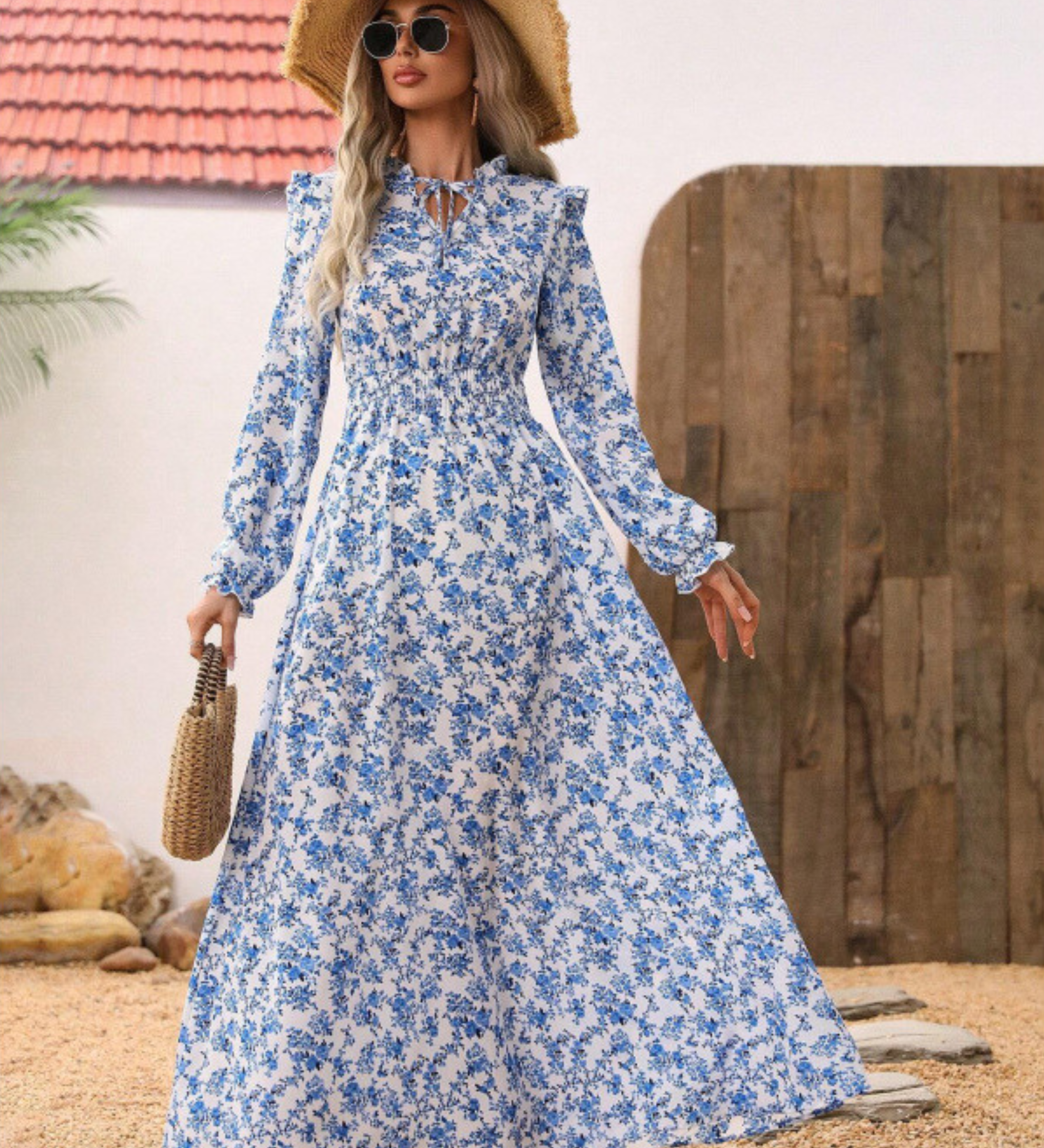 Veronika | Fekete-Fehér Maxi Ruha