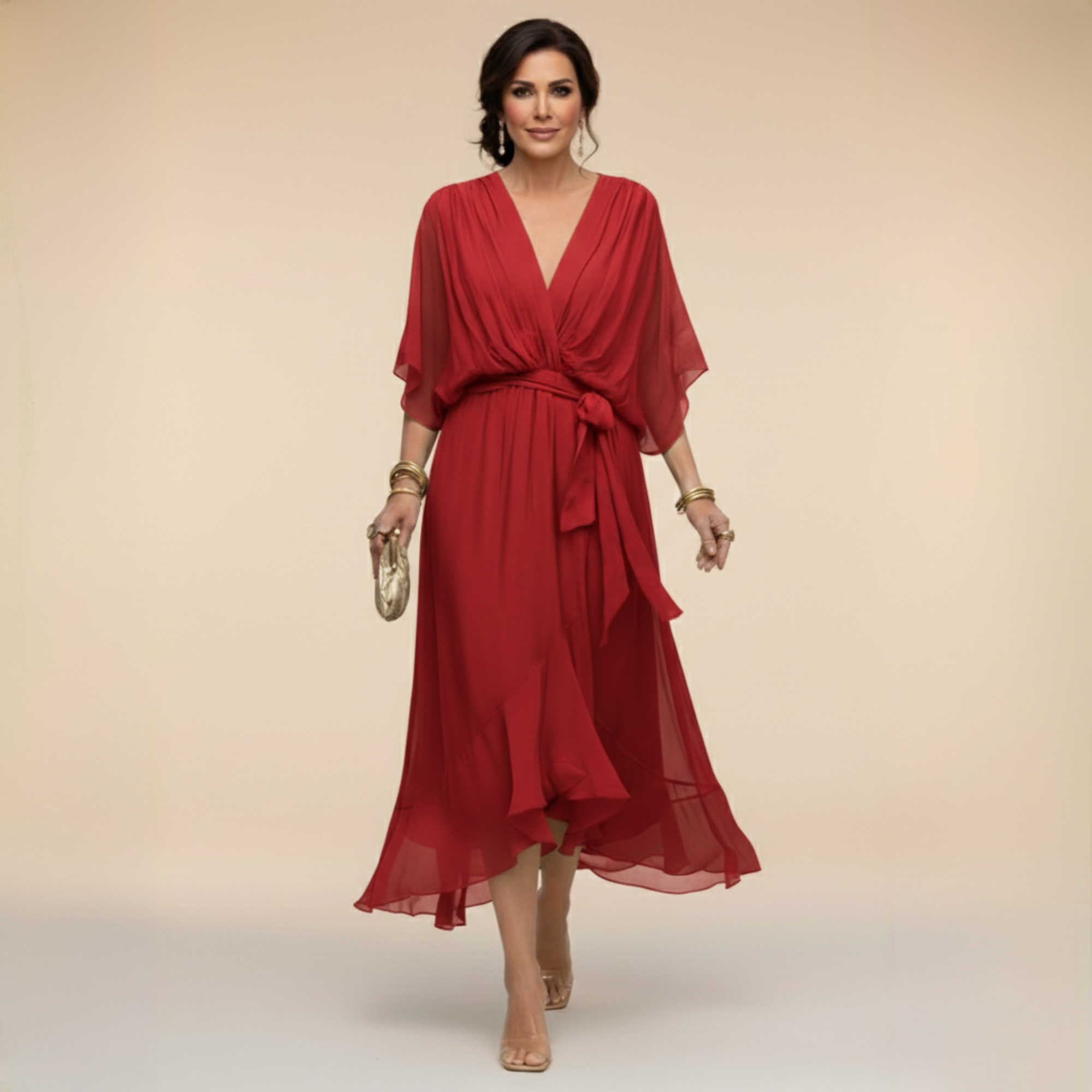 Melinda | Sifon Midiruha V-kivágással