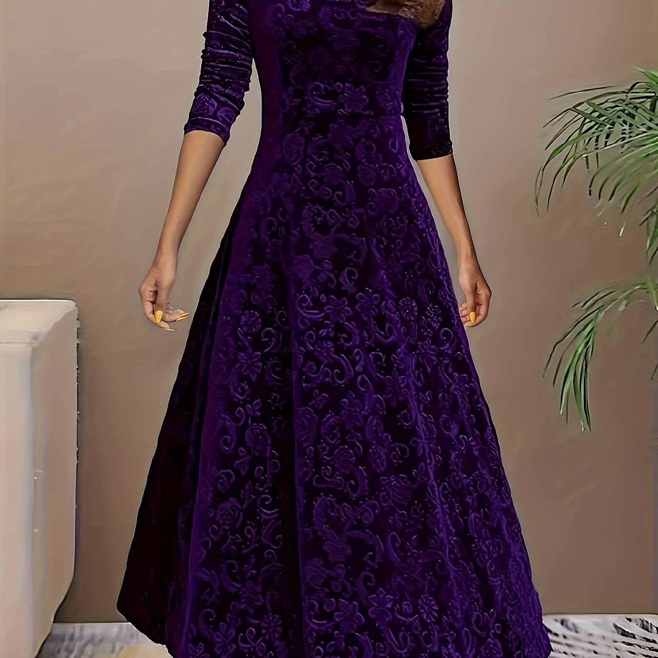 Júlia | Mintás Elegáns Maxi Ruha