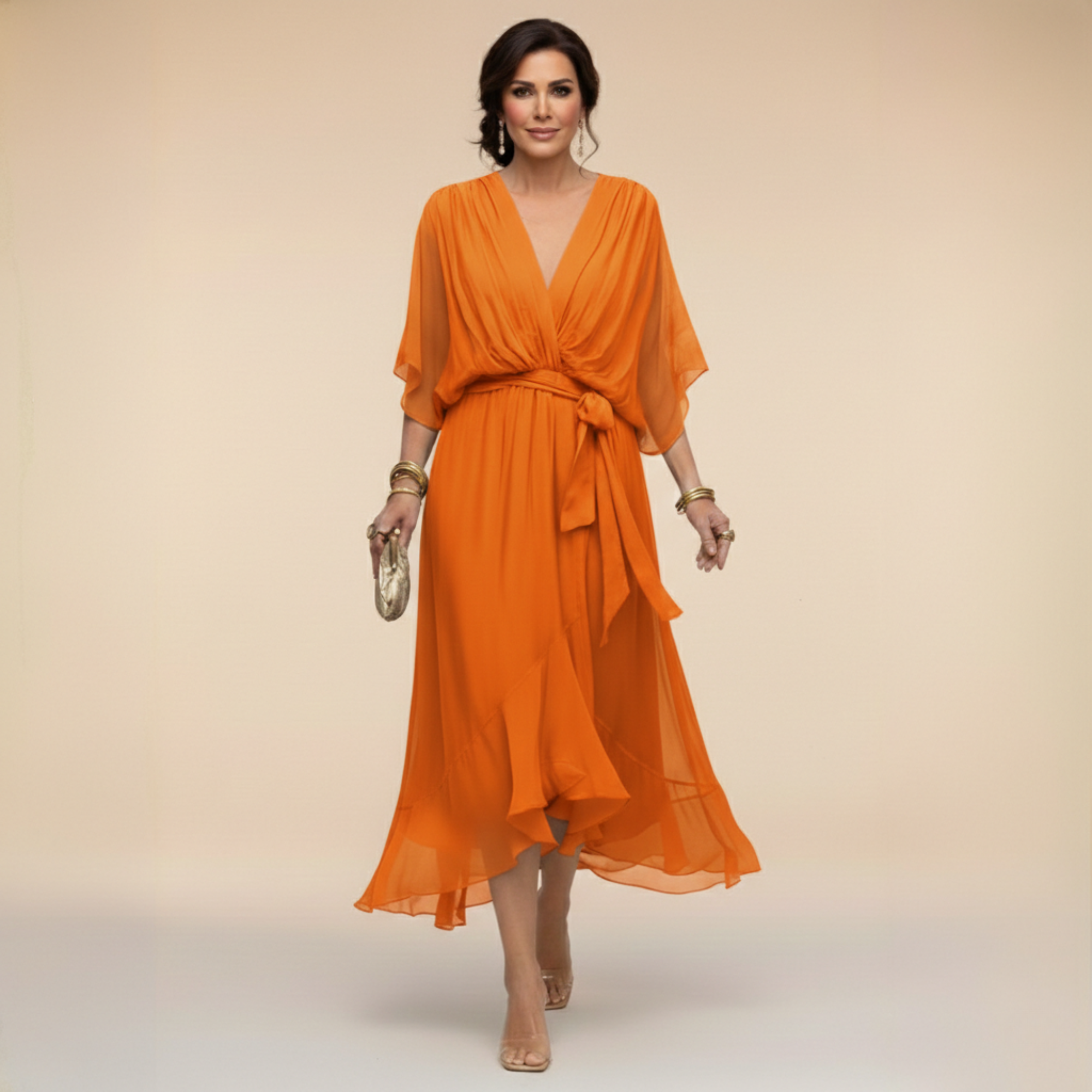 Melinda | Sifon Midiruha V-kivágással