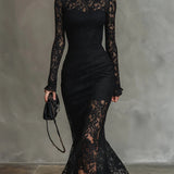 Zsanett | Elegáns Csipke Hableány Maxi Ruha