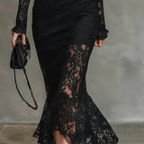 Zsanett | Elegáns Csipke Hableány Maxi Ruha