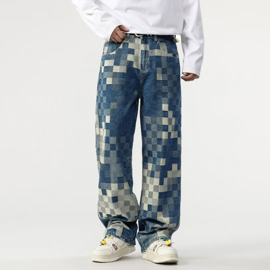 Előd | Férfi pixel hatású farmer nadrág
