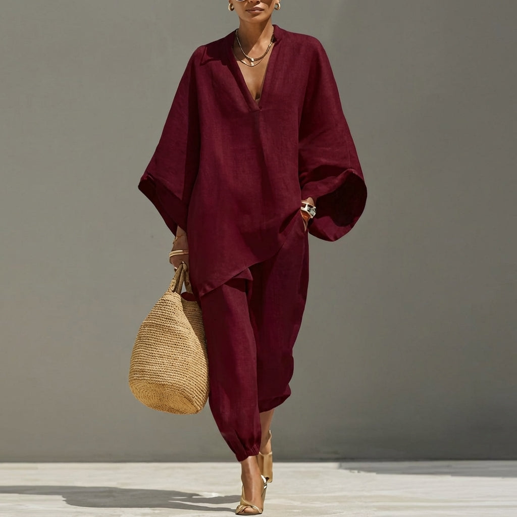 Marina | V-nyakú Casual Kétrészes Szett