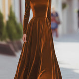 Eleonóra | Állógalléros Bársony Maxi Ruha