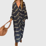 Manon | Elegáns Csíkos Boho Maxi Ruha