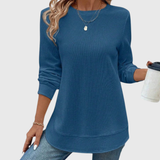 Celine | Elegáns Kereknyakú Hosszú Ujjú Felső