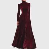 Eleonóra | Állógalléros Bársony Maxi Ruha