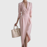 Emília | Elegáns Drapírozott Midi Ruha