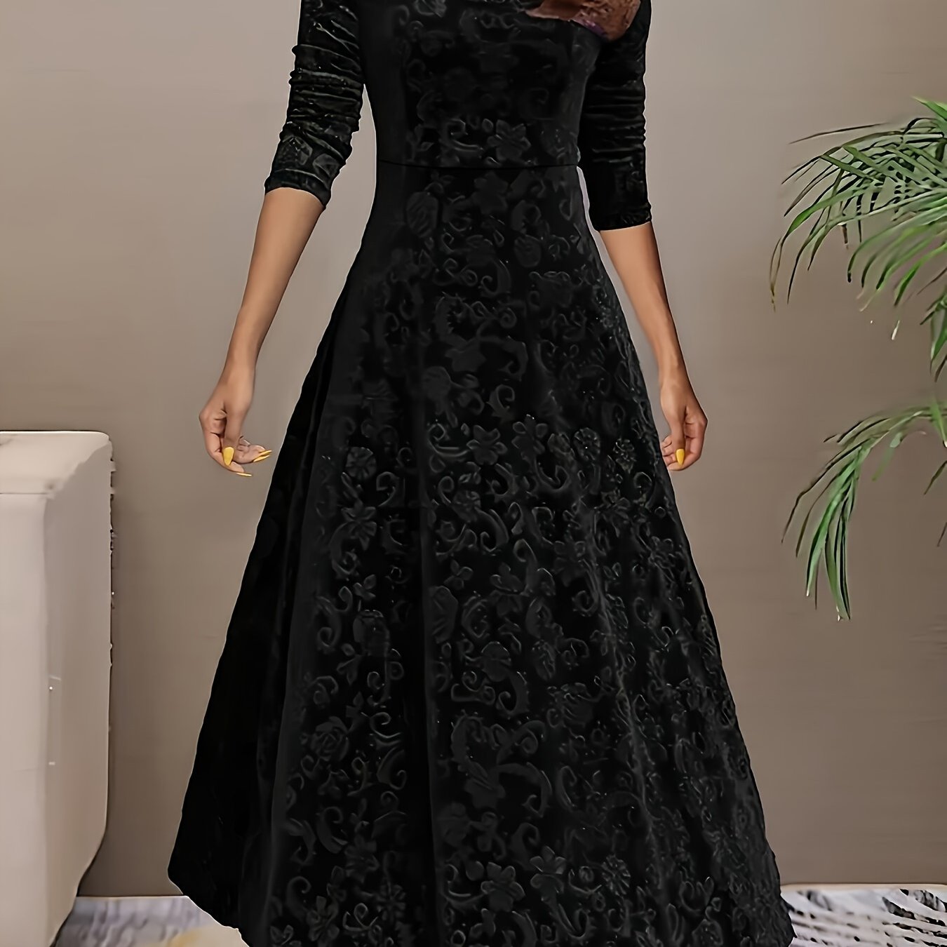 Júlia | Mintás Elegáns Maxi Ruha